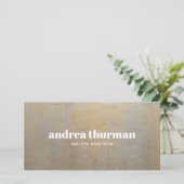 Chique verweerde grijze satijnen gouden cadeaukaar (Staand voorkant)