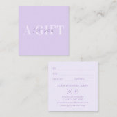 Chique vet Lila lavendel zakelijke cadeaubon Kortingskaartje (Voorkant / Achterkant)