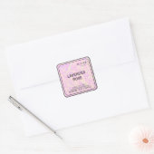 Chique Vet Modern Roze Holografische Soja Kaars La Vierkante Sticker (Envelop)
