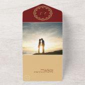 Chique Vibes Gouden Bruiloft All In One Uitnodiging (Buitenkant)