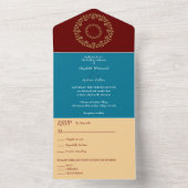 Chique Vibes Gouden Bruiloft All In One Uitnodiging (Binnen)