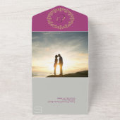 Chique Vibes Gouden Bruiloft All In One Uitnodiging (Buitenkant)