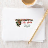 Chique Victoriaans stijl rode en groene krans slin Etiket (Insitu)