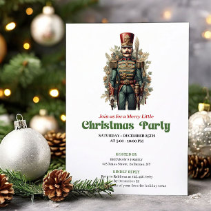 Chique Victoriaanse Kerst Notenkraker Feest Uitnod Kaart