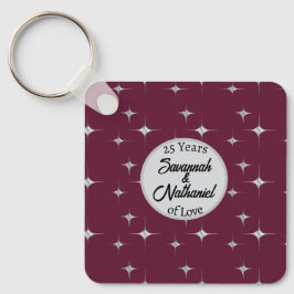 Chique vijfentwintigste Jubileum aangepaste paar f Sleutelhanger