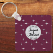 Chique vijfentwintigste Jubileum aangepaste paar f Sleutelhanger (Voorkant)