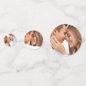 Chique Vino voor geloften zwart wit foto Initialen Confetti (Achterkanten)