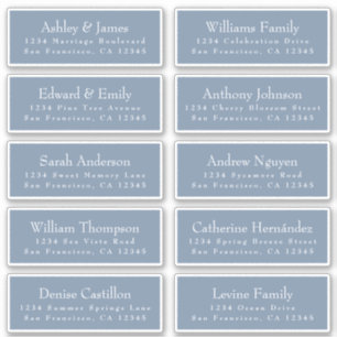 Chique Vintage Blauwe Huwelijks Gast Adres Labels