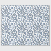 Chique vintage blauwe luipaardprintpatroon cadeaupapier (Vlak)