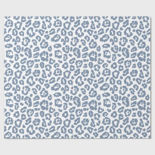 Chique vintage blauwe luipaardprintpatroon cadeaupapier (Vlak)