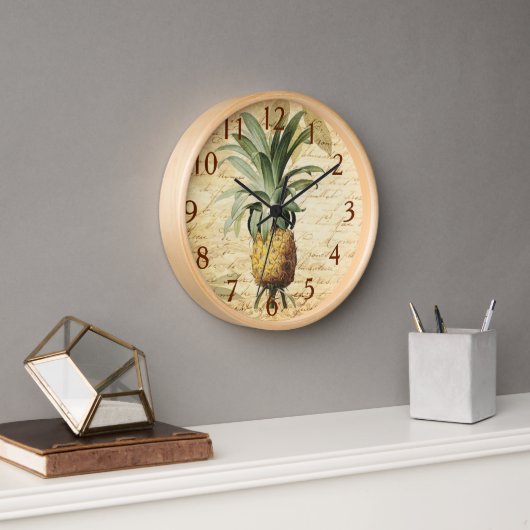 Chique Vintage Franse Calligrafie Ananas Kunst Gro (Kantoor)