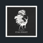 Chique Vintage Hertenbos Silhouet Hertenfeest Servet<br><div class="desc">Klassieke Franse toile de jouy-illustratie van een hert op het platteland, zeer elegante vintage ontwerp, voor natuurlover of cadeau voor een hertenfeest.</div>