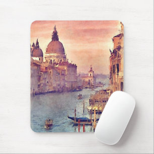 Chique Vintage Italië Venetië Kanaal Pastel Waterv Muismat