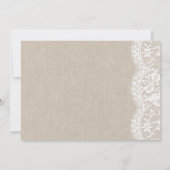 Chique vintage kant & jute bruiloft uitnodiging (Achterkant)