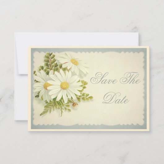 Chique Vintage Madeliefjes Save The Date 18e (Voorkant)