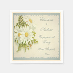 Chique Vintage Madeliefjes Verlovingsfeest Servett Servetten