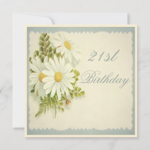 Chique Vintage Margrieten 21e Verjaardag Kaart
