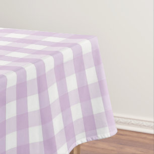 Chique Vintage Pastel Paarse Gingham Patroon Lente Tafelkleed