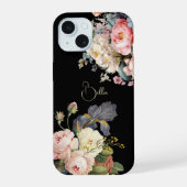 Chique Vintage Persoonlijke Rozen & Iris iPhone 15 Case (Achterkant)