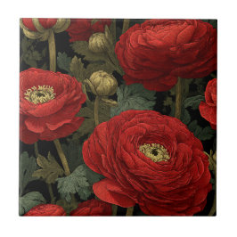 Chique Vintage Ranunculus Tegels Voor Kunstzinnige Tegeltje