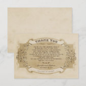 Chique vintage trouwkaart bedankkaarten bedankkaart (Voorkant / Achterkant)