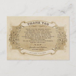Chique vintage trouwkaart bedankkaartjes bedankkaart
