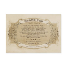 Chique vintage trouwkaart bedankkaartjes