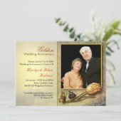 chique vintage uitnodigingen voor 50-jarig huwelij (Staand voorkant)