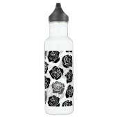Chique vintage zwarte en witte rozen waterfles  (Rechts)