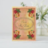 Chique Vintagerozen 50e Verjaardag Save The Date (Staand voorkant)