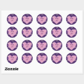 Chique Violet Blush Bloem Hart Bedankt Ronde Sticker (Vel)
