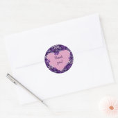 Chique Violet Blush Bloem Hart Bedankt Ronde Sticker (Envelop)
