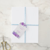 Chique Violet Roze Groene Bloemachtige Bruiloftsdo Cadeaulabel (Met Touw)