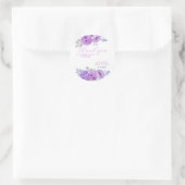 Chique Violet Roze Groene Bloemige Bruiloftsdouche Ronde Sticker (Tas)