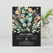 Chique vlinder vleugels verjaardag kaart (Staand voorkant)