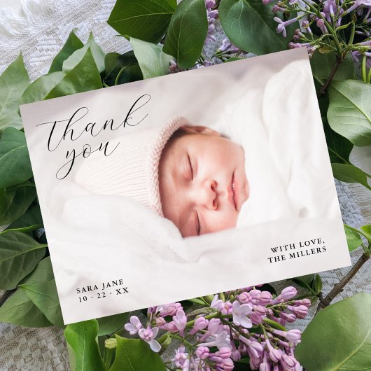 Chique volledig op maat gemaakte foto babyshower b briefkaart