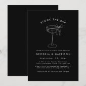 Chique Voorraad De Bar Koppels Douche Uitnodiging (Voorkant / Achterkant)