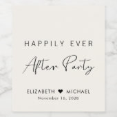 Chique vrolijk ooit na party crème bruiloft wijn etiket (Enkel label)