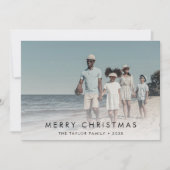 Chique vrolijke kerst foto feestdagenkaart (Voorkant)