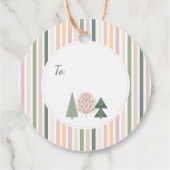  chique vrolijke kerstbomen ROZE & GROEN Bedankjes Labels (Achterkant)
