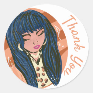 Chique Vrouw Beauty Fashionista Blogger Ronde Sticker