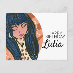 Chique Vrouw Beauty Fashionista Blogger Verjaardag Briefkaart