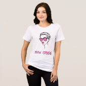 Chique vrouw met roze zonnebril Tri-Blend shirt (Voorkant volledig)