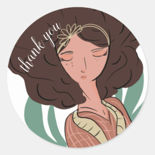 Chique vrouw plantenliefhebber blogger dank je ronde sticker