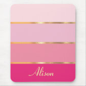 chique vrouwelijk modern roze goud Naam Muismat (Voorkant)