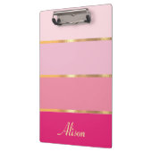 chique vrouwelijk roze goud Naam Klembord (Links)