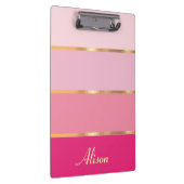 chique vrouwelijk roze goud Naam Klembord (Rechts)