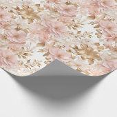 Chique vrouwelijke bloemen en gouden kerst cadeaupapier (Hoek)