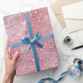 Chique Vrouwelijke Blos Roze Glitter Patroon Cadeaupapier