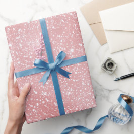 Chique Vrouwelijke Blos Roze Glitter Patroon Cadeaupapier